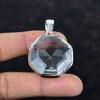 Кулон с ограненным белым топазом, элегантное ювелирное украшение, кулон из стерлингового серебра 925 пробы, кулон ручной работы, настоящее ювелирное украшение из белого топаза, подарок для матери