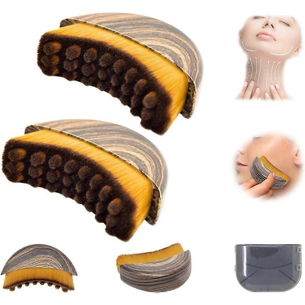 Lymphatic contour facial massage brush, sculpts the chin and jawline, facial lymphatic drainage massager, ergonomically designed to precisely fit the