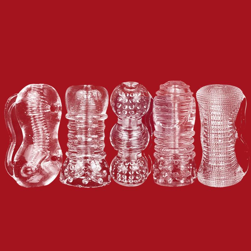 Transparent Silicone Penis Trainer Vagina Masturbation Cup Men Endurance Exercise Stretcher Adult Intimate Sex Toys For Men