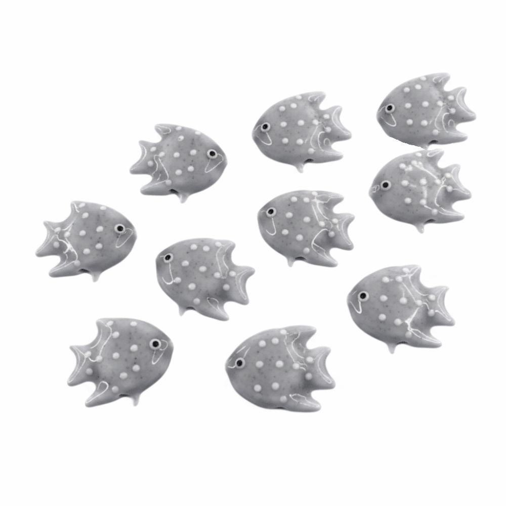 Colorful Fish Ceramic Beads Kawaii Loose Beads Fun Tropical Spacer Beads Bracelet