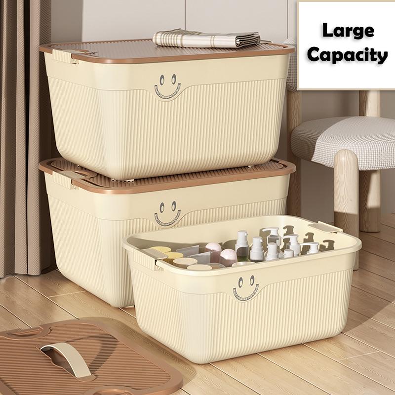 3Colors Portable Storage Box 6 Sizes Organizer with Lid Plastic Medicine Box Toy Clothes Storage Organizer Snacks Sundry Storage Box