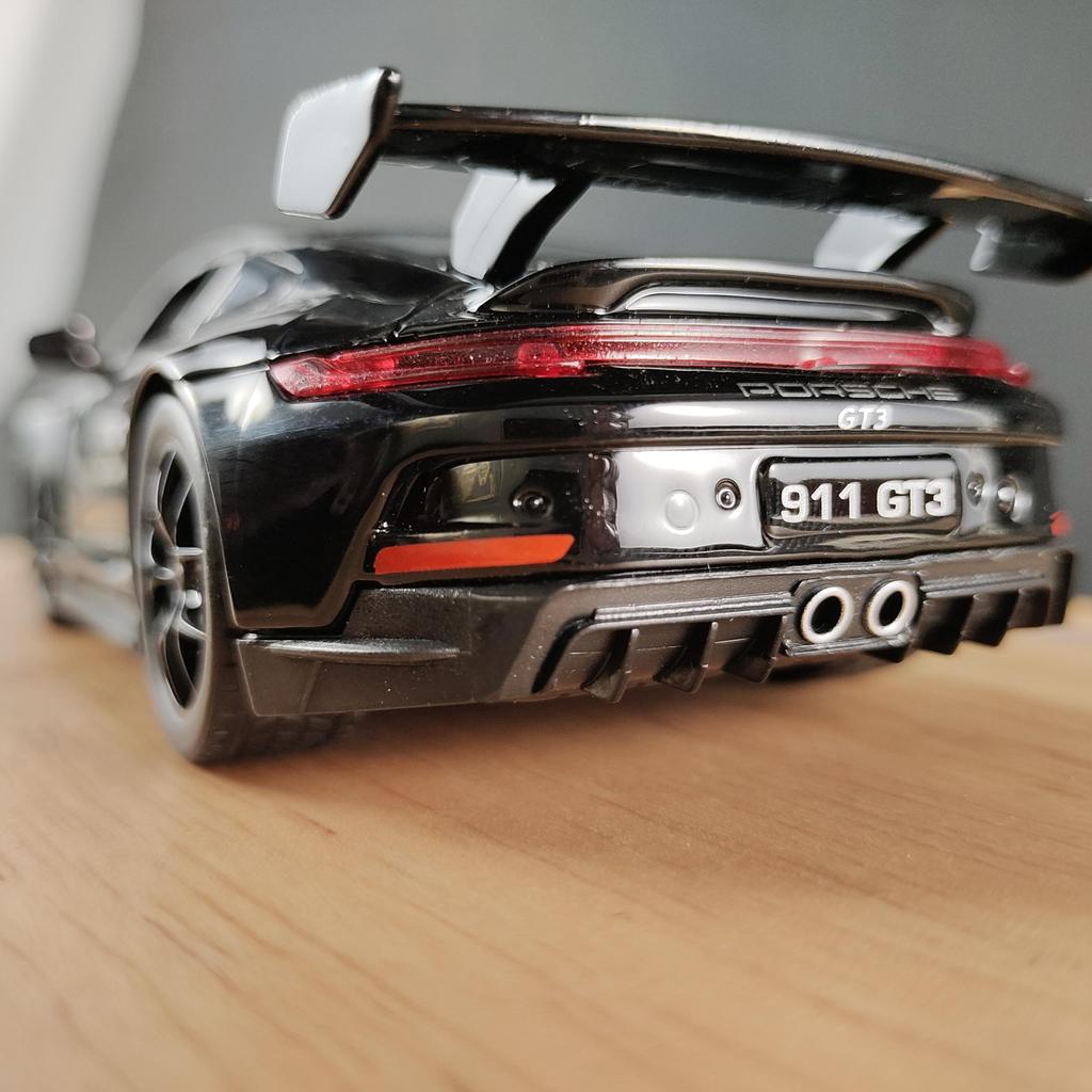 1/32 Porsche 911 GT3 RS Металлическая литая модель гоночного автомобиля Коллекция Хобби Декоративные Миниатюрные Украшения Звук Свет Игрушка Подарок для Друзей