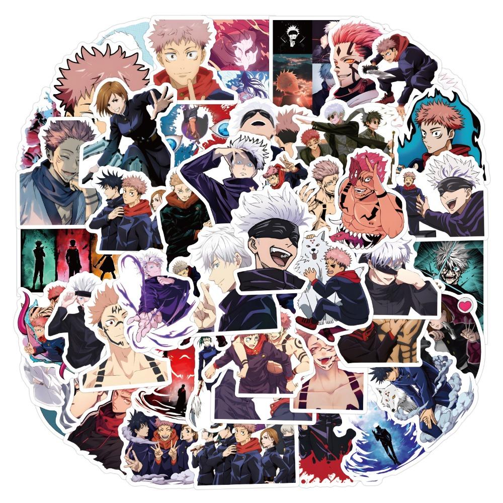 55 шт. Мультяшные наклейки Jujutsu Kaisen Граффити для чемодана, стакана для воды, канцелярских принадлежностей, ноутбука, холодильника, Декор, Наклейки DIY