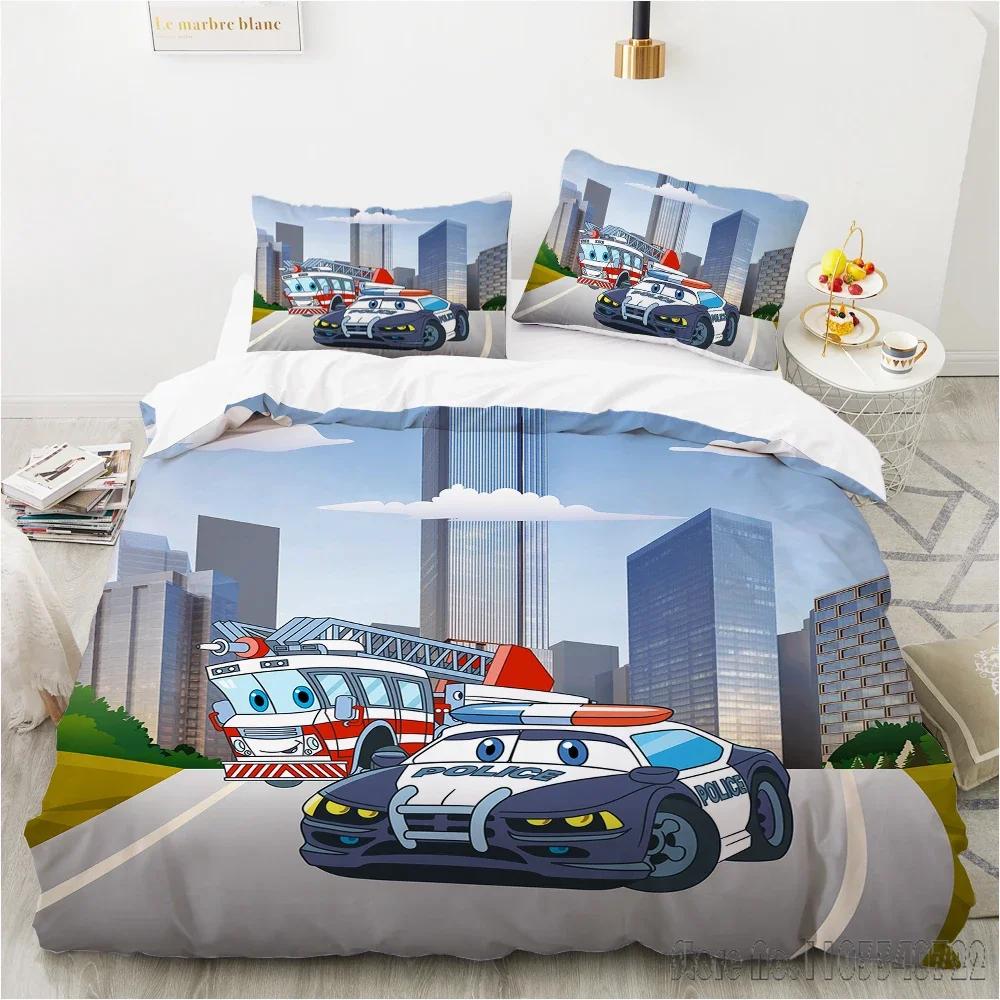 Cartoon Fast Speed Car King  Duvet Cover Set HD Comforter Cover for Kids Bedding Sets Bedclothes Bedroom Decor