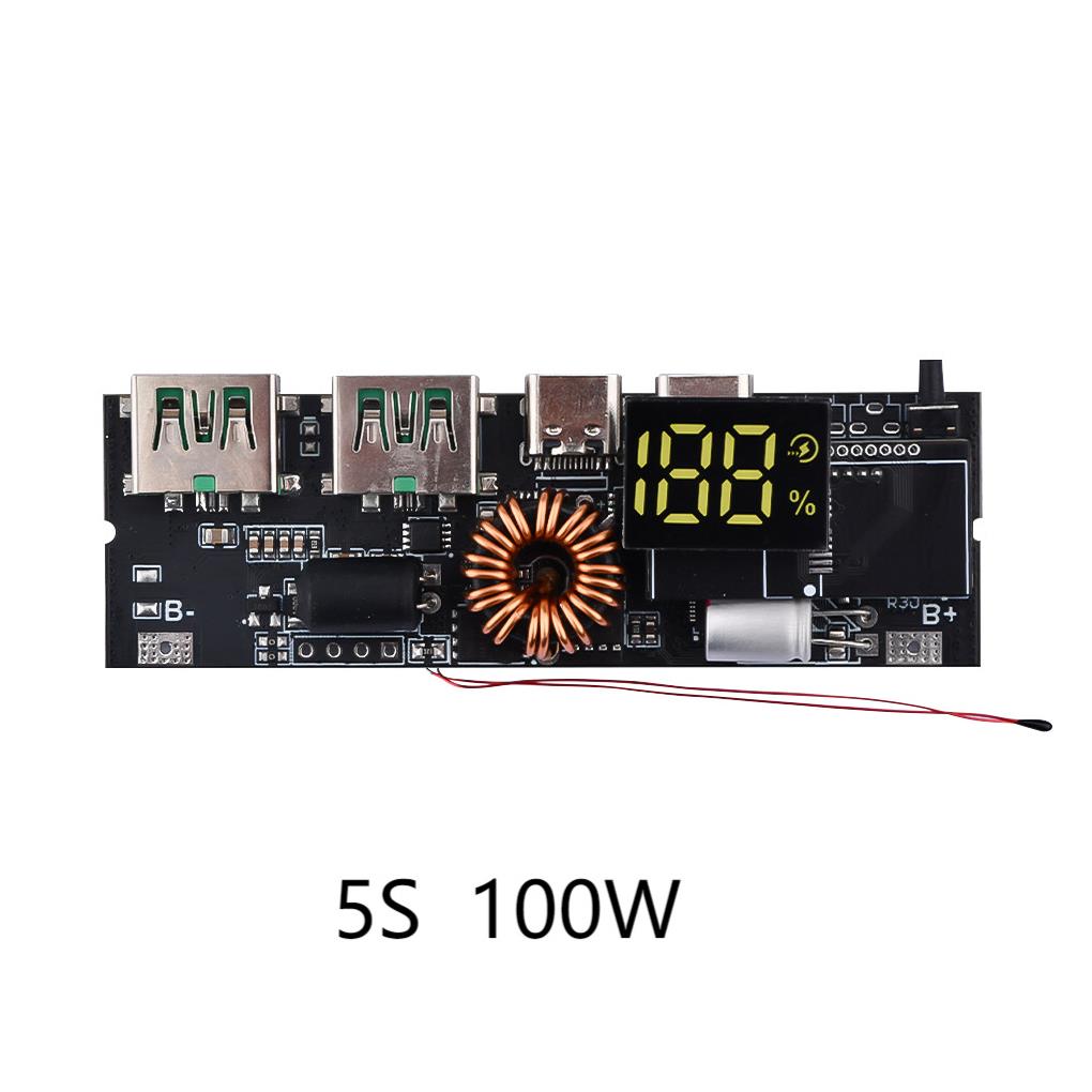 PD 65W 100W Power Bank 5-port Two-way Fast Charging Mobile Power Module for High Capacity 18650 Battery Assemble 30000/40000MA