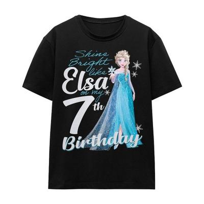 frozen Футболка унисекс для взрослых с принтом «Яркая как у Эльзы» на 7-й день рождения
