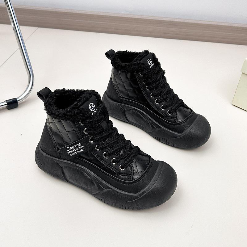 Женские зимние ботинки на меховой подкладке для занятий спортом на открытом воздухе, теплые водонепроницаемые кожаные ботинки по щиколотку, удобные высокие ботинки на флисовой подкладке