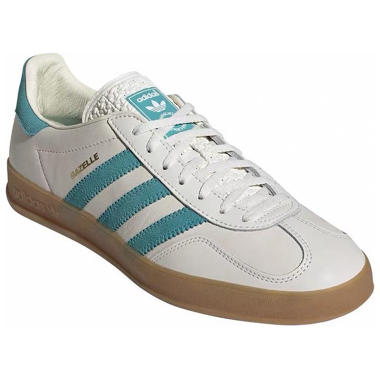 adidas Gazelle Indoor Chalk Бирюзовые кроссовки унисекс Крем-мелово-белая обувь-белая JI2583