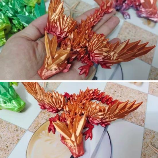 3D-печатная фигурка летающего дракона с подвижными суставами, китайская фигурка дракона, шарнирная модель крылатого дракона, игрушка-фиджет, настольное украшение, орнамент