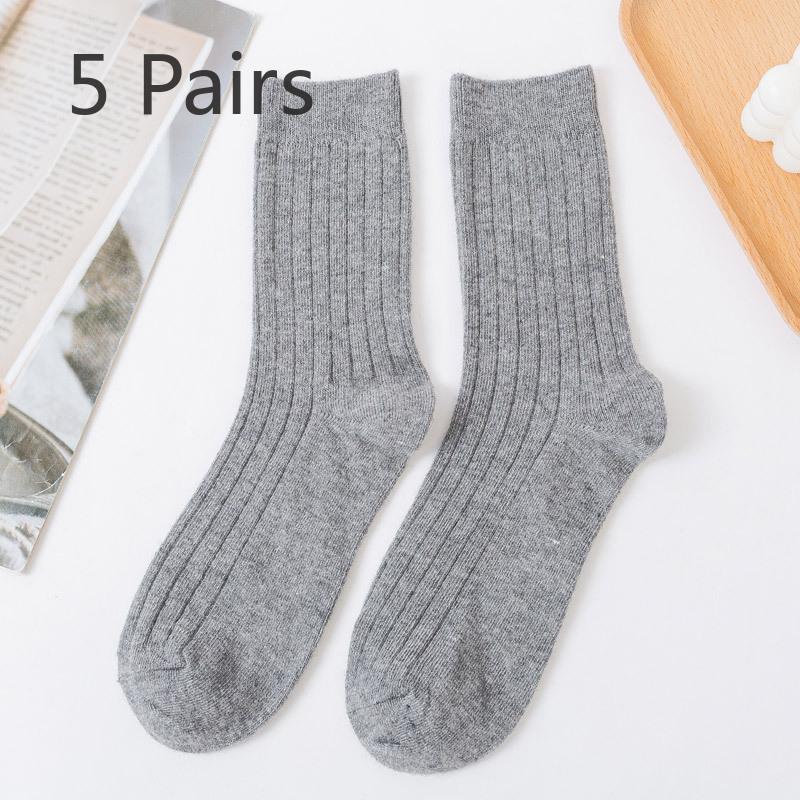 5 пар мужских толстых теплых шерстяных длинных носков на осень и зиму