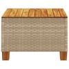 Garden Table Beige 55x55x36 cm Poly Rattan Acacia Wood