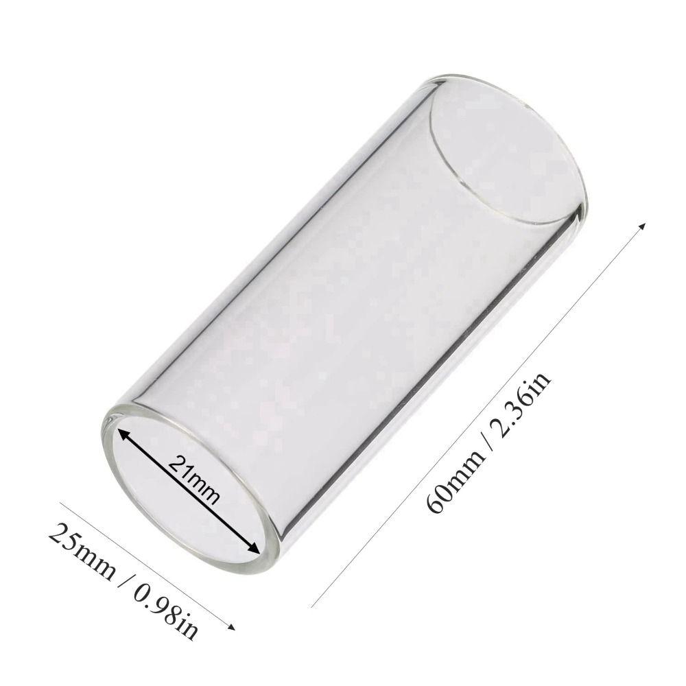 2Pcs 60mm Length Guitar Pick Tube Glass Guitar Finger Sliders Metal Guitar Slide Bar Set Guitarist