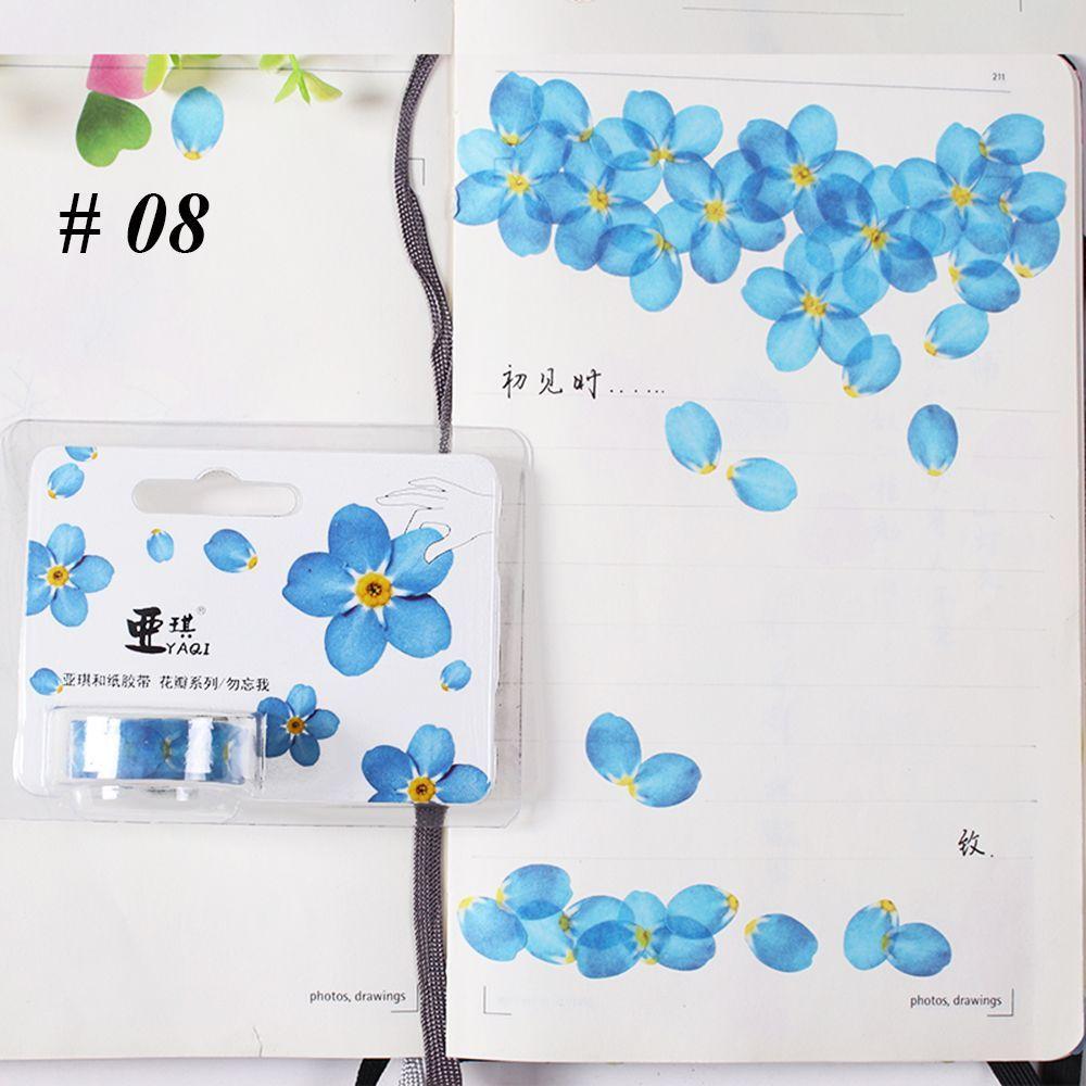 200PCS Adhesive Stylish Decorative Flower Petals Tape Masking Tape Sticky Paper Scrapbooking