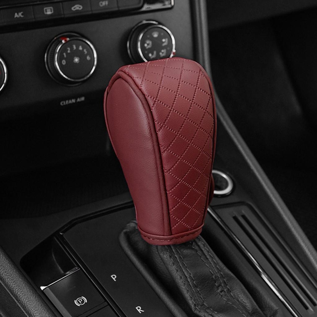 Car Shift Handle Cover Leather Universal Non-Slip Wear-resistant Shift Knob Decor Protective Interior Accessories