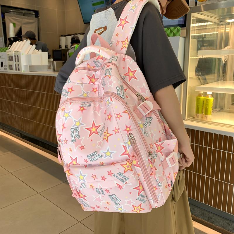 Школьный рюкзак для ученицы средней школы, рюкзак большой емкости с принтом