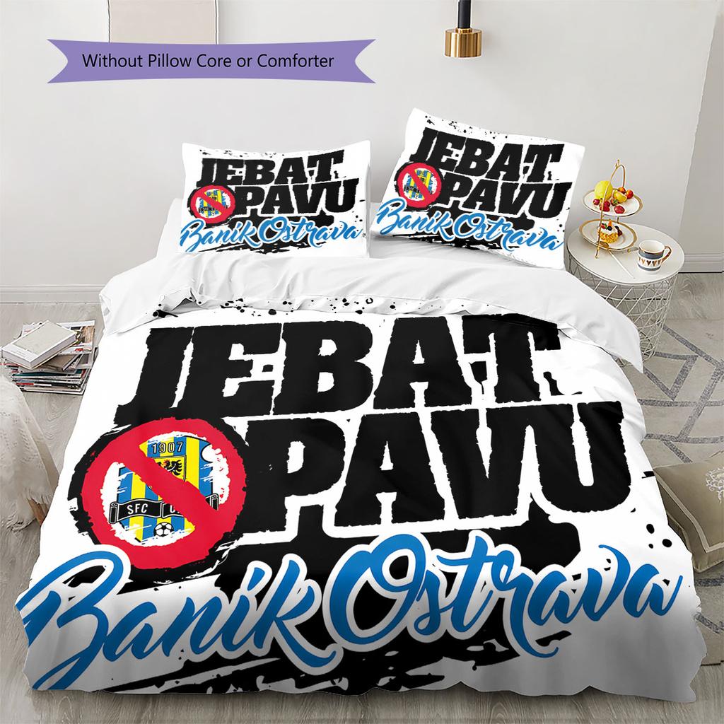 FC Baník Ostrava Pattern Bedding,Quilt Set Quilt Cover Pillowcase Home Birthday Gift(1 * duvet cover + 2 * pillowcase, without core)