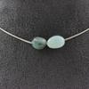 Stones and Minerals. Necklace 2 Amazonite Beads from Brazil. Stainless Steel Chain Necklace Women Men. Customizable Size