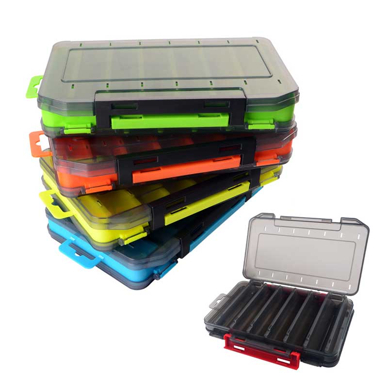 Fishing Tackle Box 14 Compartments Fishing Accessories Lure Hook Storage Case Double Sided Fishing Tool Organizer Boxes