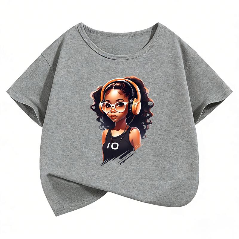 Trendy 2026 Hip Hop Girl  TShirt Printed T Shirt Girls Summer Clothes Short Sleeve Tops TShirts Cute Girls Clothing