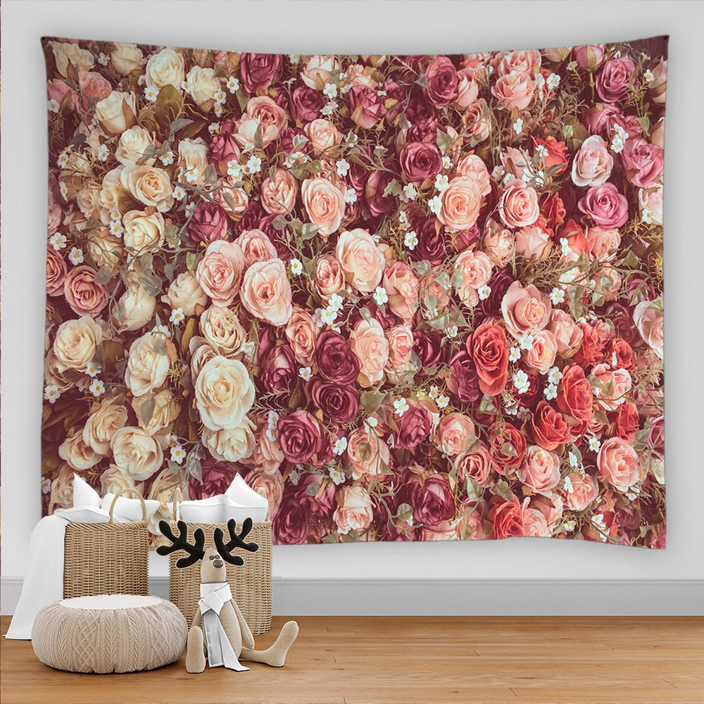 Красочный красивый цветочный гобелен, настенный тканевый гобелен, ковер для дома, общежития, художественное украшение, пляжный коврик для пикника