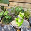 Resin Fishing Frog Statue Garden Pond Decoration Pond Angler Mini Panda Figurine for Outdoor Landscape Aquarium Fish Tank Decoration