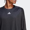 Adidas Solid Color Crew Neck Long Sleeve T-Shirt Men Tops Black HS7495