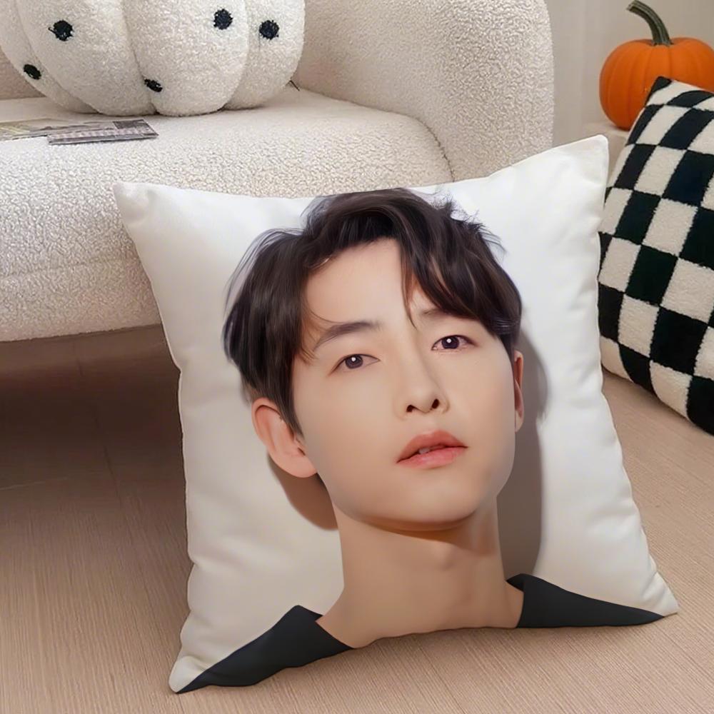 Handsome Talented Korean Actor SSong Joongki Cushion Cover Throw Pillow Cover Hidden Button Durable Polyester Chair Cushion