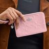 Coach Кулон в форме сердца Серебристый металлический блеск Кошелек из лакированной кожи Женский кошелек Розовый CDF04-SVPK