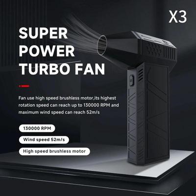 3-е поколение X3 Violent Blower Мини-турбоструйный вентилятор Ручной бесщеточный двигатель 130 000 об/мин Скорость ветра 52 м/с Промышленный канальный вентилятор