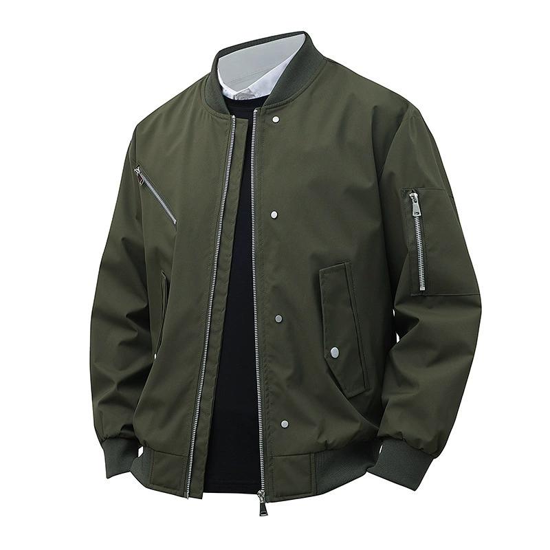 Men's Oversized Jacket with Stand Up Collar, Waterproof and Loose Casual Jacket for Men