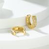 Simple Fashion White Zircon Small Round Stone Hoop Earrings For Women Vintage Gold Color Ear Buckle Wedding Jewelry Party Gifts