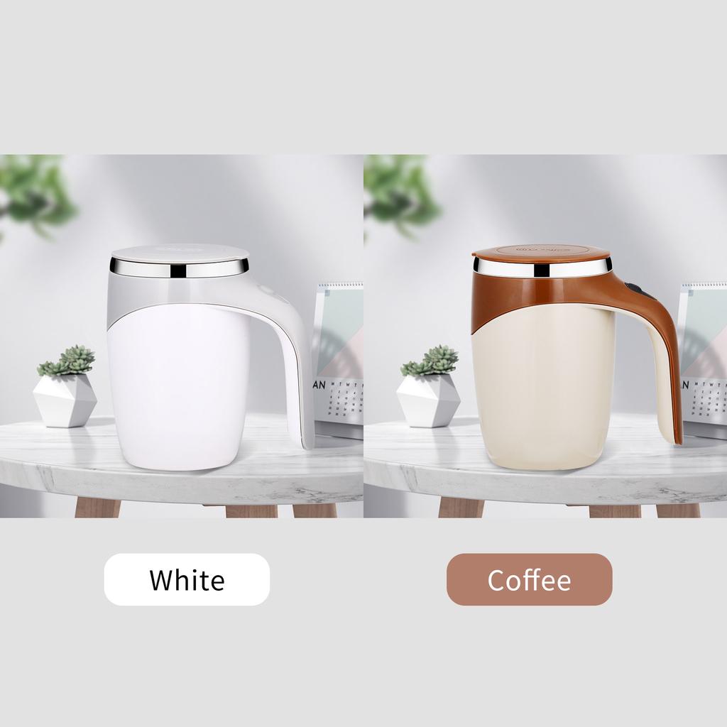 380mL Self Stirring Mug with Lid Automatic Magnetic Stirring Coffee Cup Electric Stainless Steel