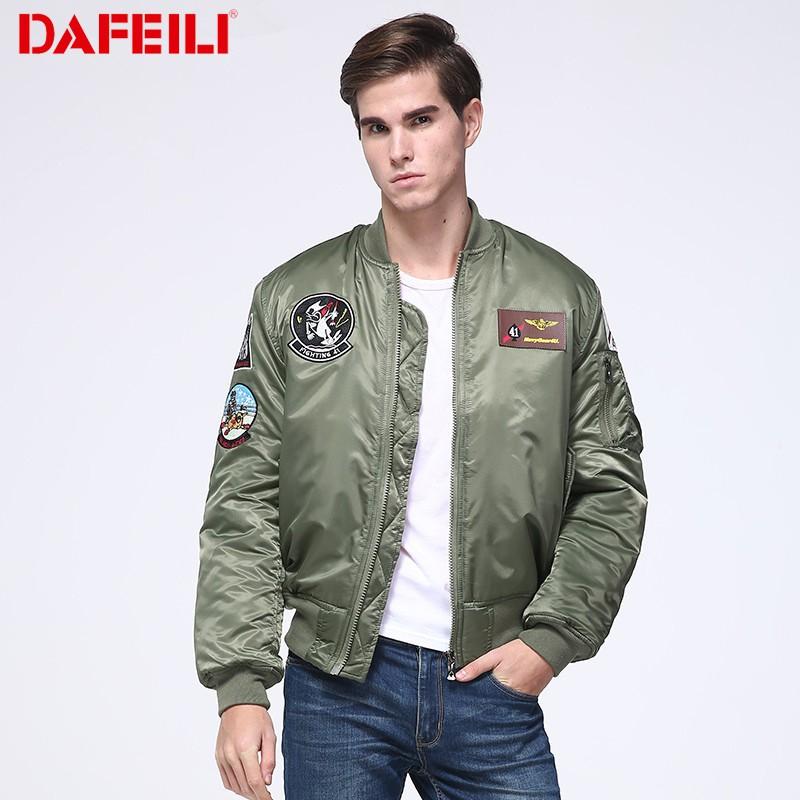 Mens Winter Thick Hoodless Bomber Jacket With Embroidery Graffiti Patchwork Design Loose Fit Streetwear Outerwear