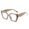 Color Matching Cat'S Eye Lady Anti-Blue Light Glasses Frame Street Shooting Retro Flat Mirror Tide