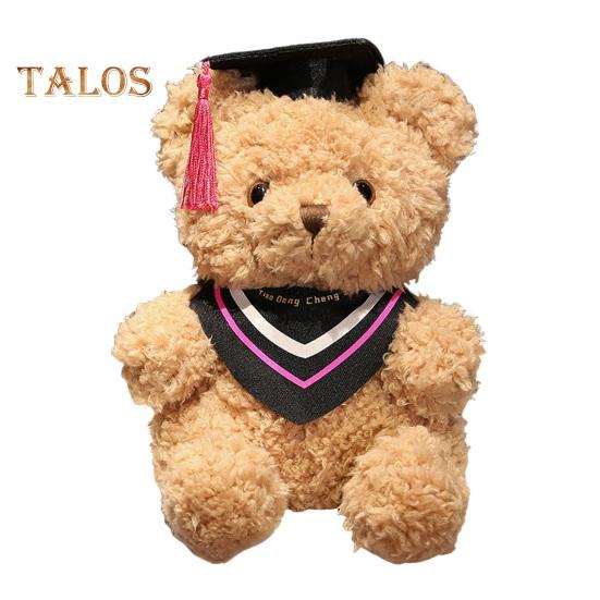 Мультяшная кукла-медведь, подарок на выпускной, мягкая, пушистая, моющаяся, с декором в шляпе, плюшевая игрушка в виде доктора, животного, выпускной топпер для торта, украшение для букета, реквизит