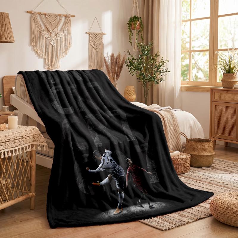 Cristiano Ronaldo Print Flannel Blanket Soft Warm Sofa Bed Throw Blanket For Home Office Bedroom