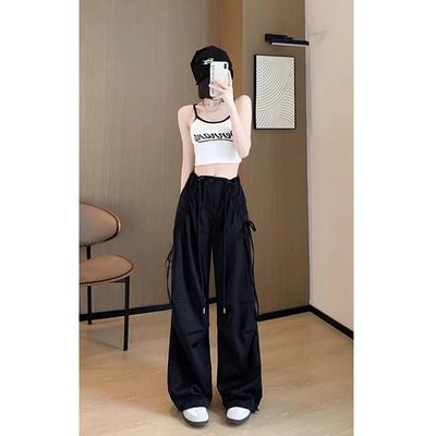 Повседневные рабочие брюки для женщин на весну и лето, новые парашютные брюки широкого кроя, универсальные брюки