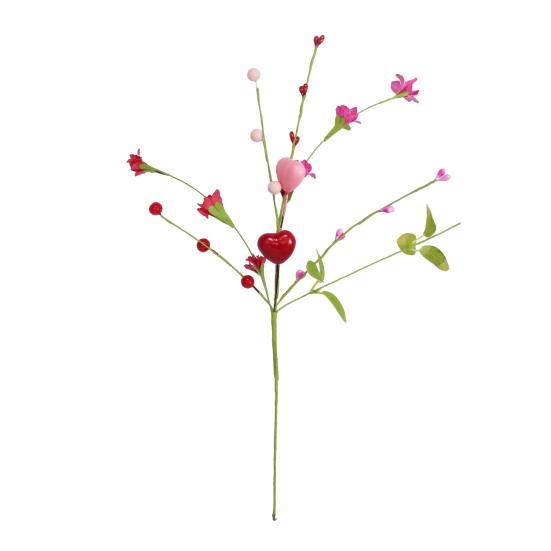 Yousheng Valentine's Day Artificial Berry Stems Pink Red Heart Shaped Berry Picks for Valentine's Day Wedding Party Anniversary Table Home Decor