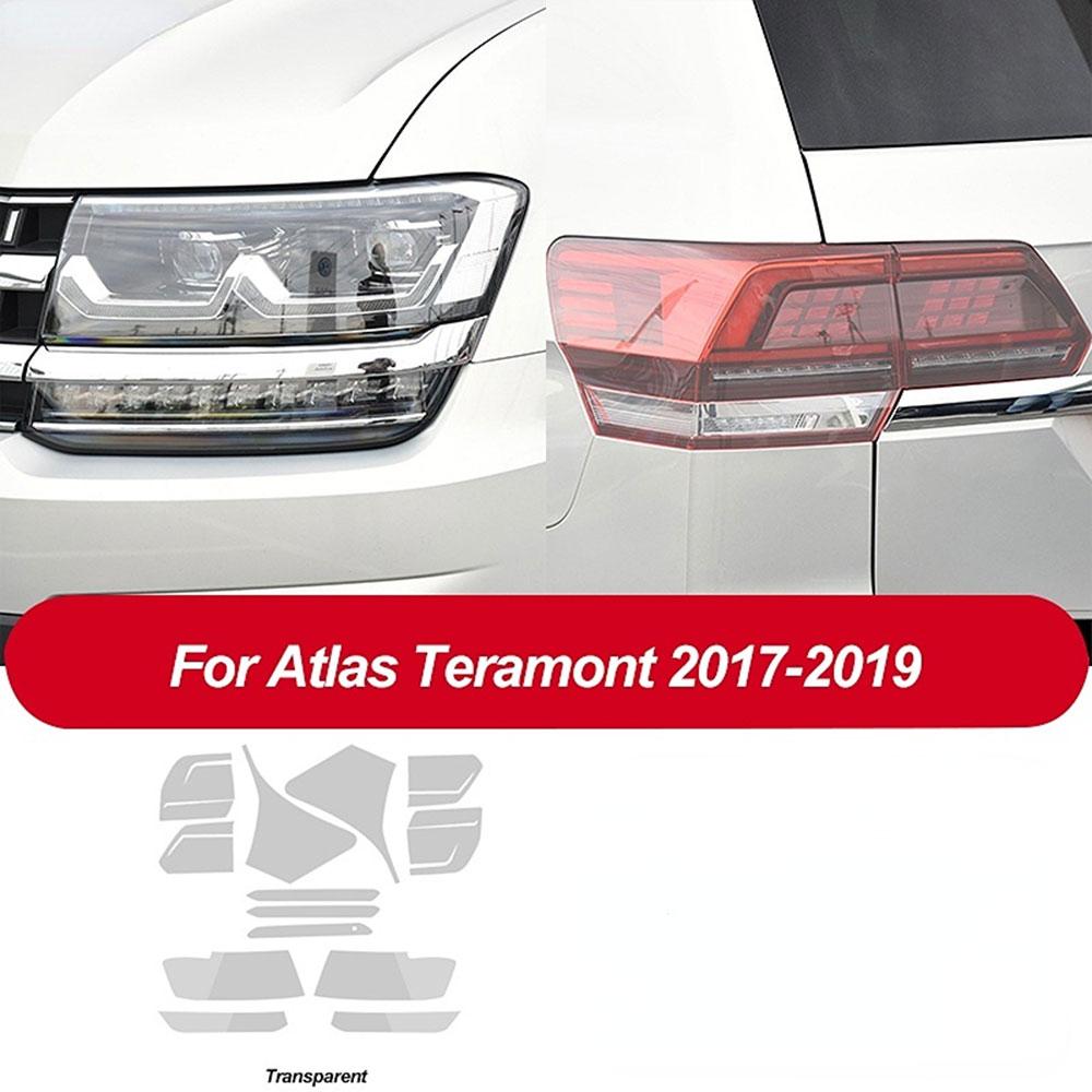 PPF Car Headlight Protective Film Headlamp Transparent Black TPU Sticker for Volkswagen VW Atlas Teramont 2017- Accessories