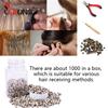 1000Pcs Beads Silicone Aluminium Micro Rings 5.0X3.0 Mm Lined For Women Hair Extensions Tool Beads Brown Red Black Color