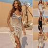2023 European & American Lace Hollow-out Spaghetti Strap Beach Cover-up Dress - Women's Holiday Bikini Swimsuit Outerwear