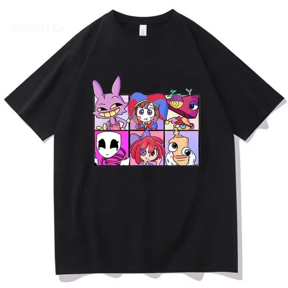 THE AMAZING DIGITAL CIRCUS Print T-Shirt Men Women Casual High Quality Pomni The Jester Ramen T-Shirts Short Sleeve Tees