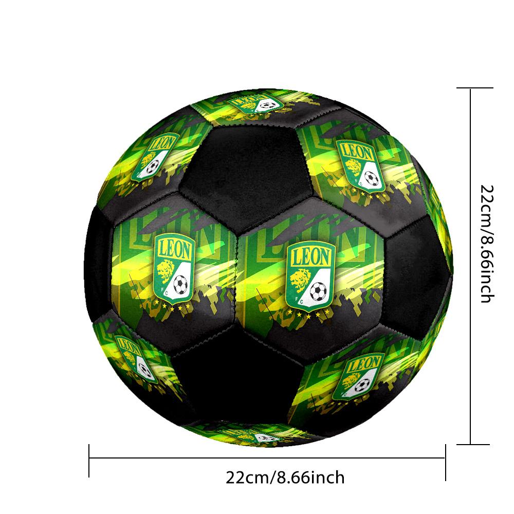 Club León Soccer Ball Colorful All Ages Machine Stitched PVC Competition Ready Durable High-Bounce.SIZE5
