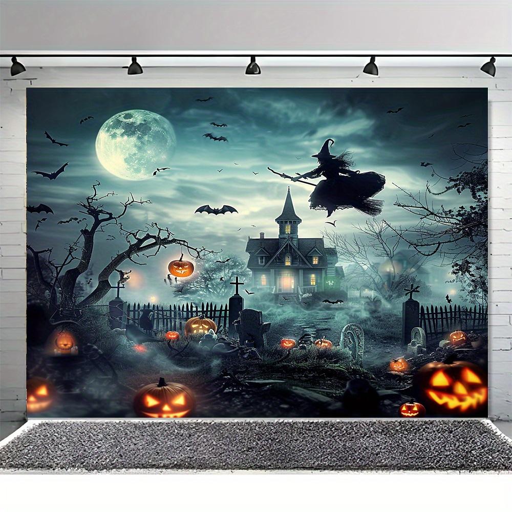 Ghost Halloween castle Witch bat cemetery background party decoration photography props indoor/outdoor use