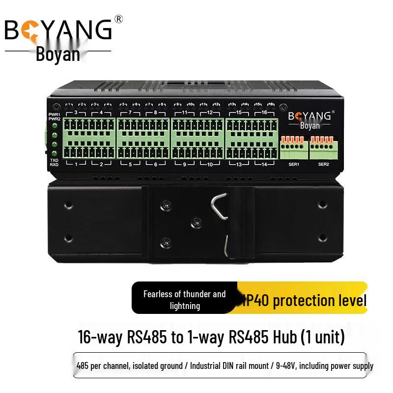 BOYANG 16-Port RS485 Industrial Hub