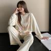 Womens Thermal Pajamas Set Long Sleeve Cute Cartoon Loungewear Winter Warm Sleepwear