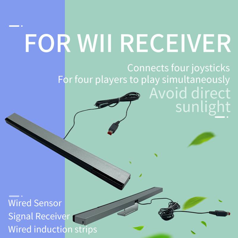 Wired Motion Sensor Receiver with Extension Cord Video Game Sensor Bar Wired Motion Sensor Bar for Nintendo Wii Wii U Console