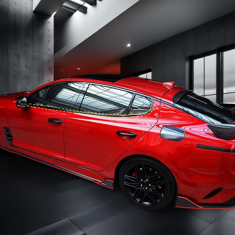 Для Kia Stinger 2018-2023 10 шт. ABS Декоративная полоска на окно автомобиля Кнопка Боковая панель Накладка Отделка Оконная отделочная полоса АксессуарыХороший продукт