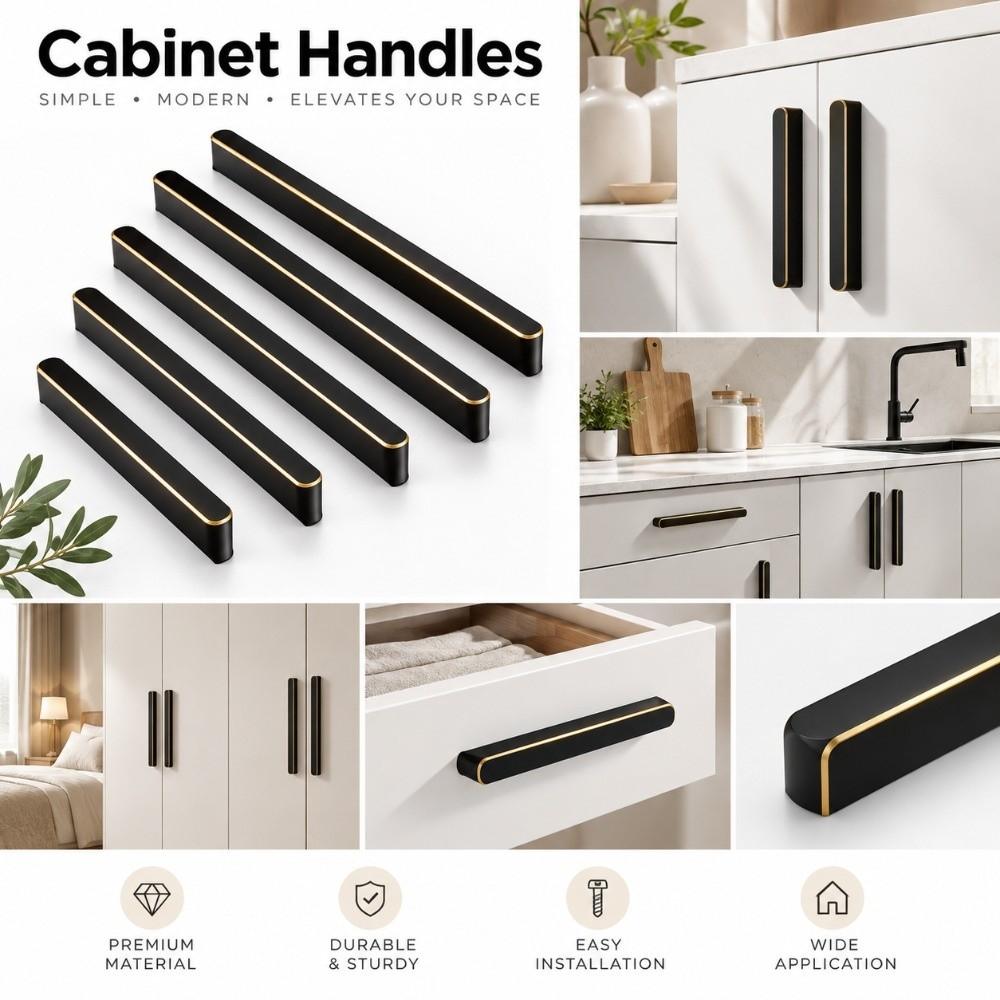 French Drawer Pulls Aluminum Alloy Furniture Knobs New Door Pulls  Wardrobe