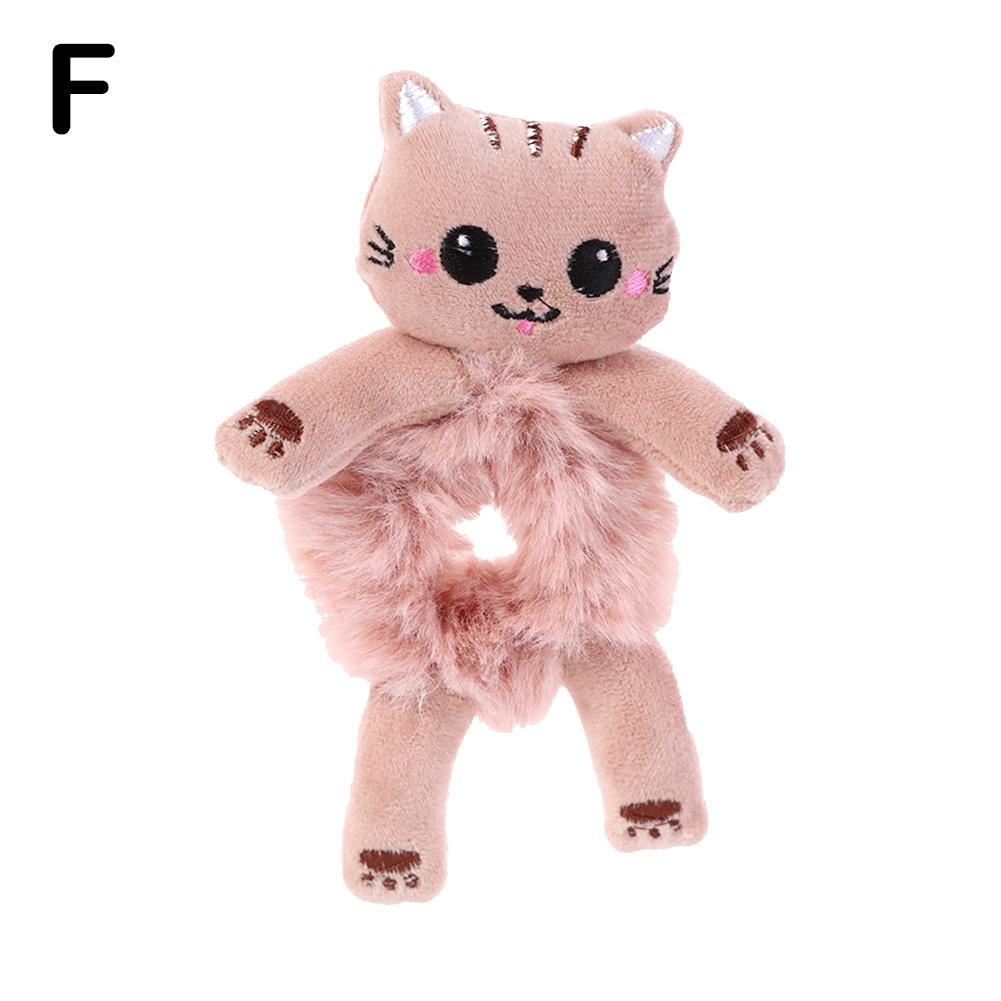 Children Girls Cute Animal Hair Tie Bunny Plush Hair Scrunchie, Plush Bear Hair Rope Rabbit Hair Ties Fluffy Hair Scrunchies